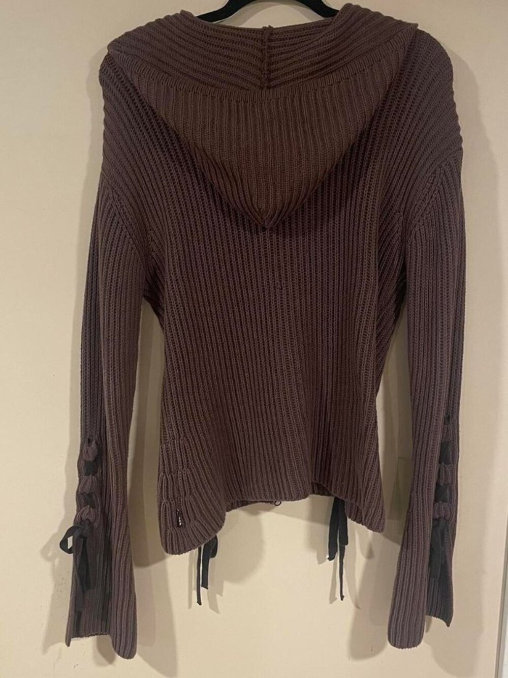 Minga London Nixie Brown Lace Up Zip Hoodie Cardigan - Picture 6 of 7